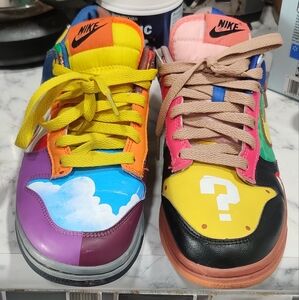 Nike Dunks Super Mario And Luigi Concept Sneakers Size 7 Mens